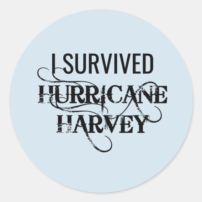 I Survived Hurricane Harvey Classic Round Sticker (Front)