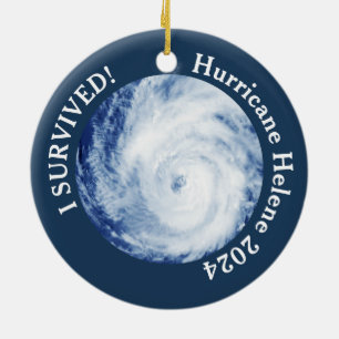 I Survived! Hurricane Helene 2024 Ceramic Tree Decoration
