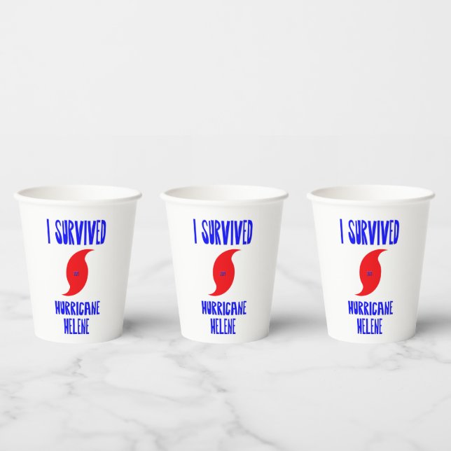 I Survived Hurricane Helene Paper Cups (Multi)