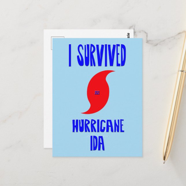 I Survived Hurricane Ida Postcard (Front/Back In Situ)