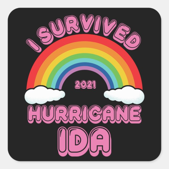 I Survived Hurricane Ida Square Sticker (Front)