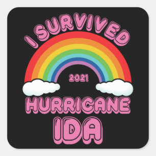 I Survived Hurricane Ida Square Sticker