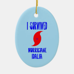 I Survived Hurricane Idalia Ceramic Tree Decoration