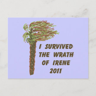 I Survived Hurricane Irene - Blue Postcard