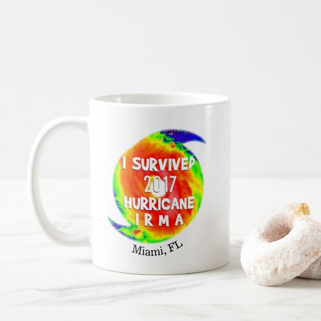 I SURVIVED HURRICANE IRMA at Your Location Coffee Mug (With Donut)