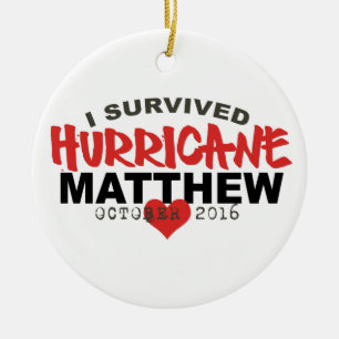 I Survived Hurricane Matthew October 2016 Ceramic Tree Decoration