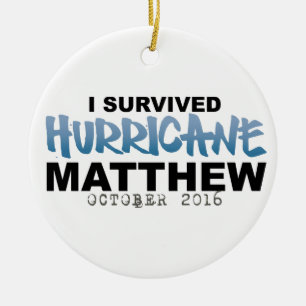 I Survived Hurricane Matthew October 2016 Ceramic Tree Decoration