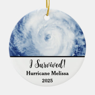 I Survived Hurricane Melissa 2025 Ceramic Tree Decoration