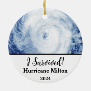 I Survived! Hurricane Milton 2024 Ceramic Tree Decoration