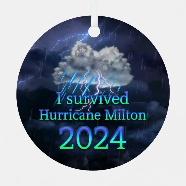I survived Hurricane Milton 2024 Metal Tree Decoration (Front)
