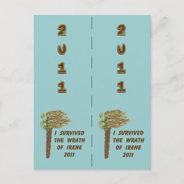 I Survived Irene Bookmarkers Postcard (Front)