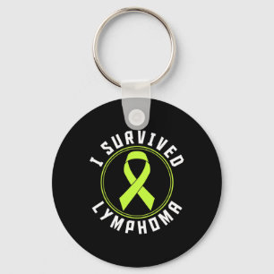 I Survived Lymphoma Awareness Key Ring