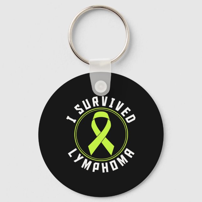 I Survived Lymphoma Awareness  Key Ring (Front)