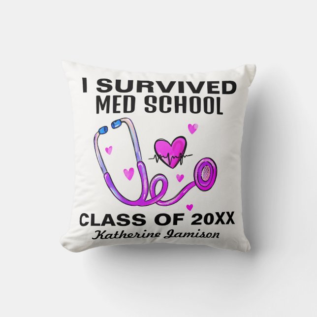 I Survived Medical School Cushion (Front)