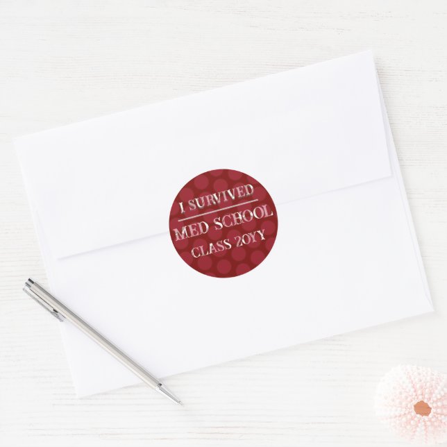 I Survived Medical School Sticker (Envelope)
