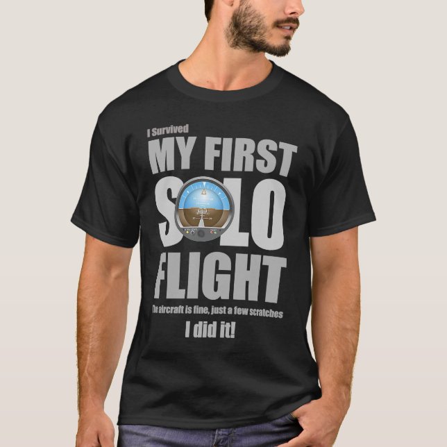 I Survived My First Solo Flight T-Shirt (Front)