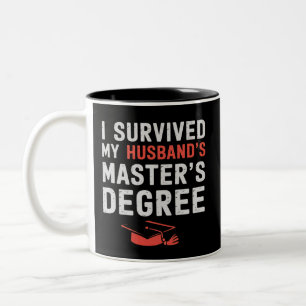 I Survived My Husband's Master's Degree Graduation Two-Tone Coffee Mug