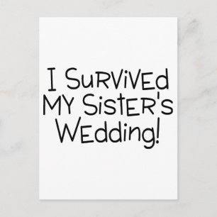 I Survived My Sister's Wedding Black Postcard