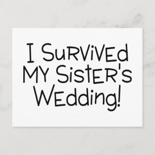 I Survived My Sister's Wedding Black Postcard