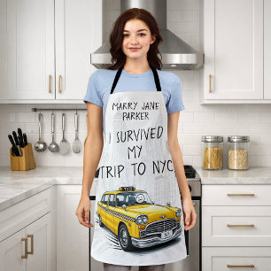 I Survived My Trip To Nyc (Custom All Text) Apron