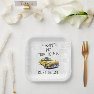 I Survived My Trip To Nyc (Custom All Text) Paper Plate