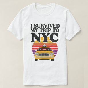 I Survived My Trip to NYC – Retro Taxi Sunset  T-Shirt
