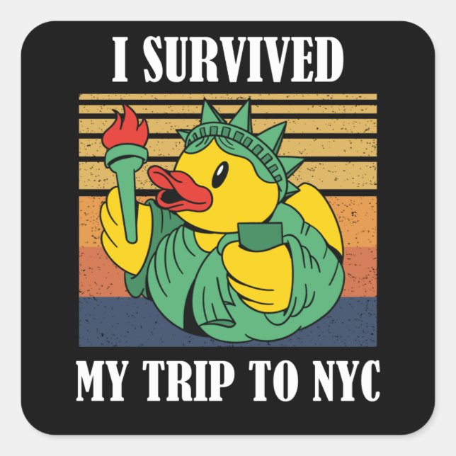 I Survived My Trip to NYC Vacation Square Sticker (Front)