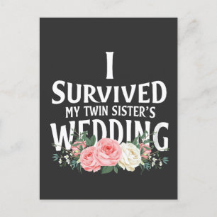 I Survived My Twin Sister’s Wedding Couples  Invitation Postcard