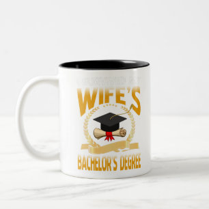 I Survived My Wife's Bachelor's Degree Two-Tone Coffee Mug