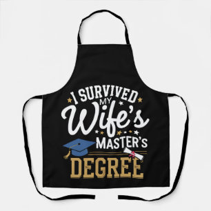 I Survived My Wifes Masters Degree Wife Graduation Apron