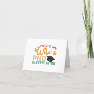 I Survived My Wife's PhD Dissertation Funny Couple Thank You Card