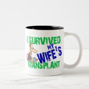 I Survived My Wife's Transplant Two-Tone Coffee Mug