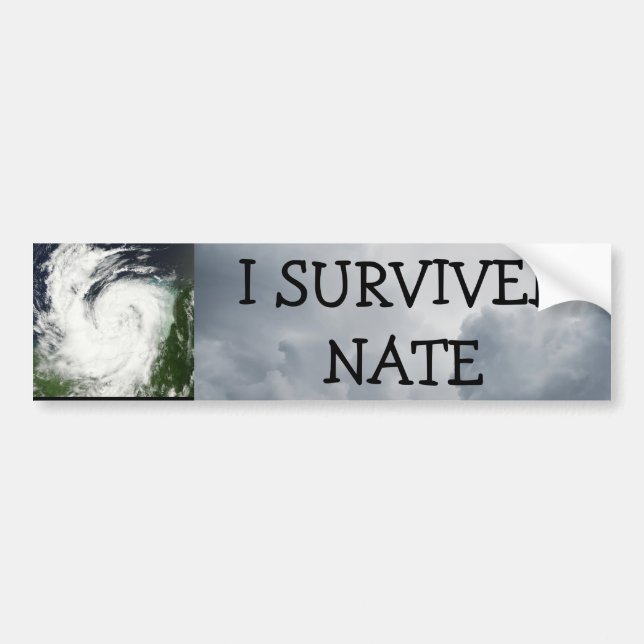 I SURVIVED Nate  HURRICANE BUMPER STICKER (Front)