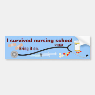 I Survived Nursing School Bumper Sticker