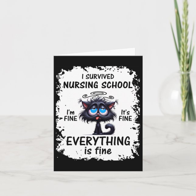 I Survived Nursing School Graduation 2025  Card (Front)