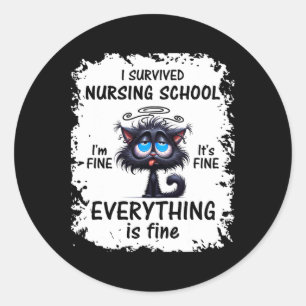I Survived Nursing School Graduation 2025  Classic Round Sticker