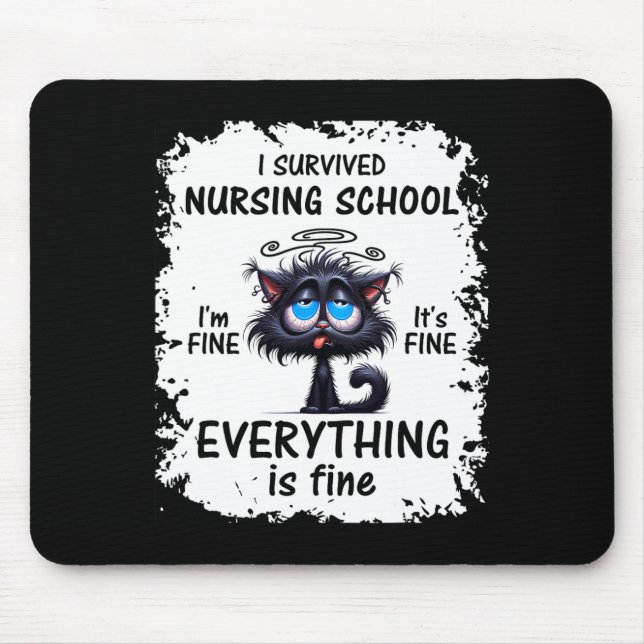 I Survived Nursing School Graduation 2025  Mouse Mat (Front)
