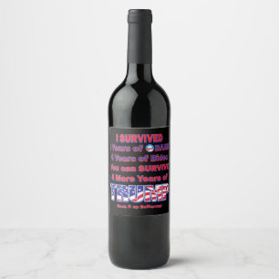 I survived Obama and Biden Wine Label