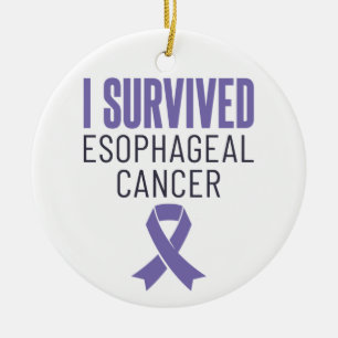 I Survived Oesophageal Cancer Warrior Survivor Ceramic Tree Decoration