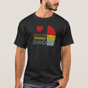 I Survived Ohio map Meme distressed retro vintage  T-Shirt