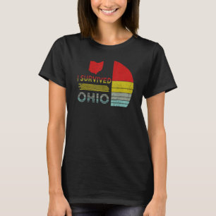 I Survived Ohio map Meme distressed retro vintage  T-Shirt