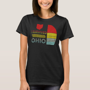 I Survived Ohio map Meme distressed retro vintage T-Shirt