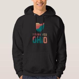 I Survived Ohio map Meme retro vintage distressed Hoodie