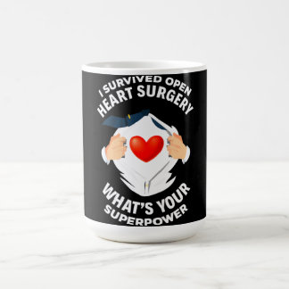 I Survived Open Heart Surgery Bypass Heart Survivo Coffee Mug