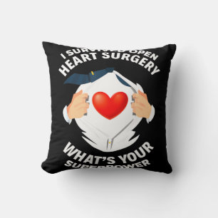 I Survived Open Heart Surgery Bypass Heart Survivo Cushion