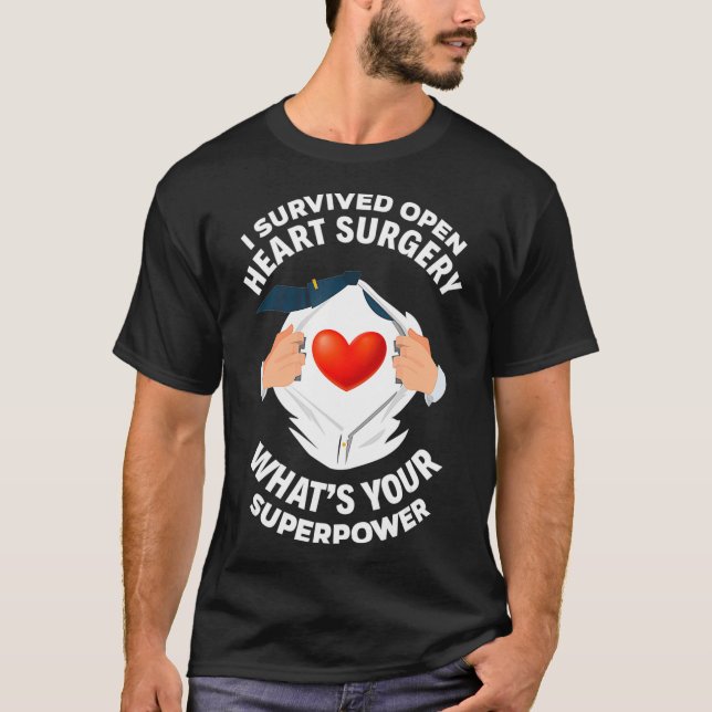 I Survived Open Heart Surgery Funny Bypass Heart S T-Shirt (Front)