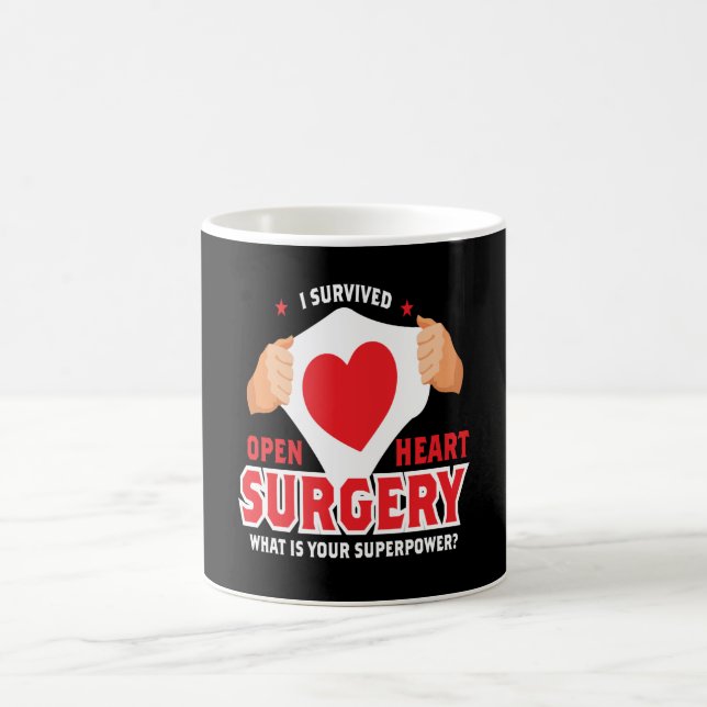 I Survived Open Heart Surgery Heart Op Coffee Mug (Center)