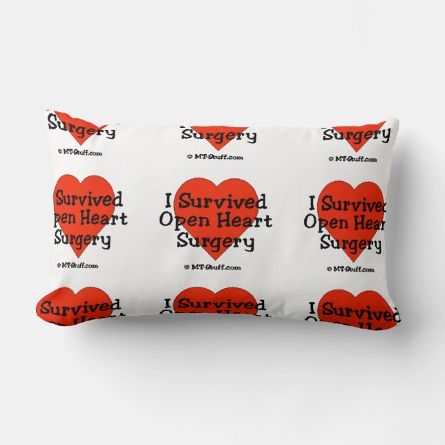 I Survived Open Heart Surgery Lumbar Cushion (Front)