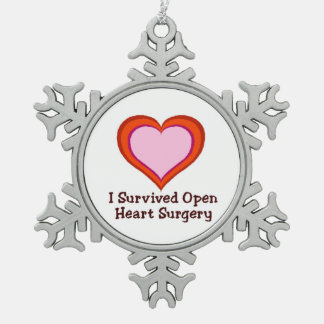 I Survived Open Heart Surgery Snowflake Pewter Christmas Ornament