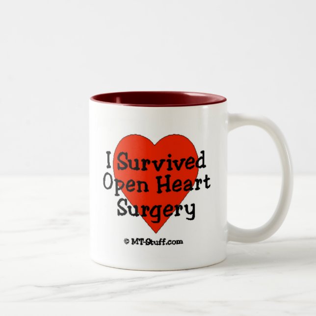 I Survived Open Heart Surgery Two-Tone Coffee Mug (Right)